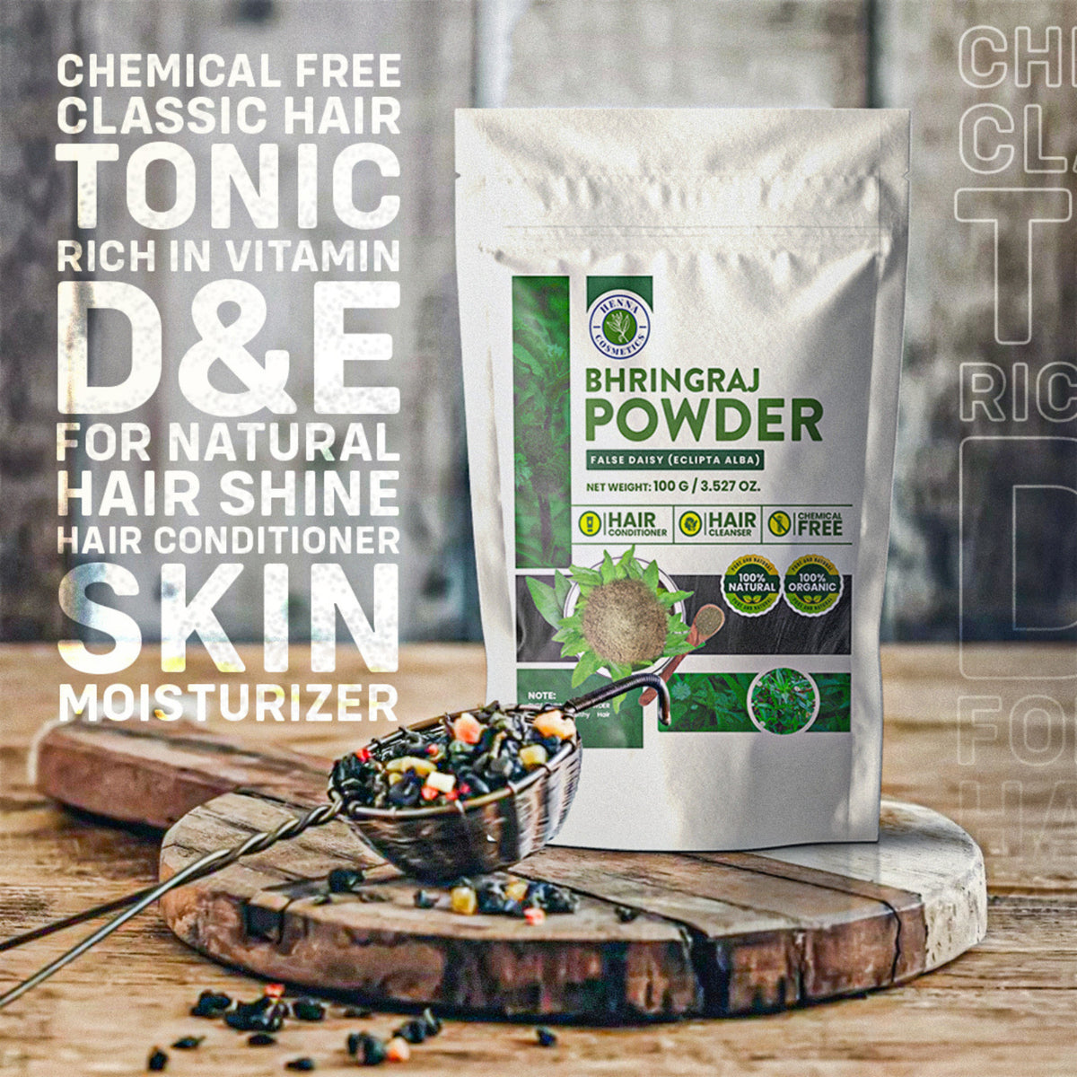 Bhringraj Powder for Hair Growth & Scalp Treatment 100g