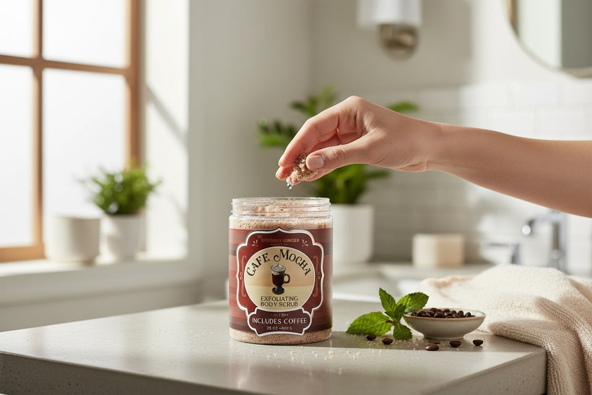 CAFE MOCHA Exfoliating Body Scrub - Includes Coffee Reduces Cellulite