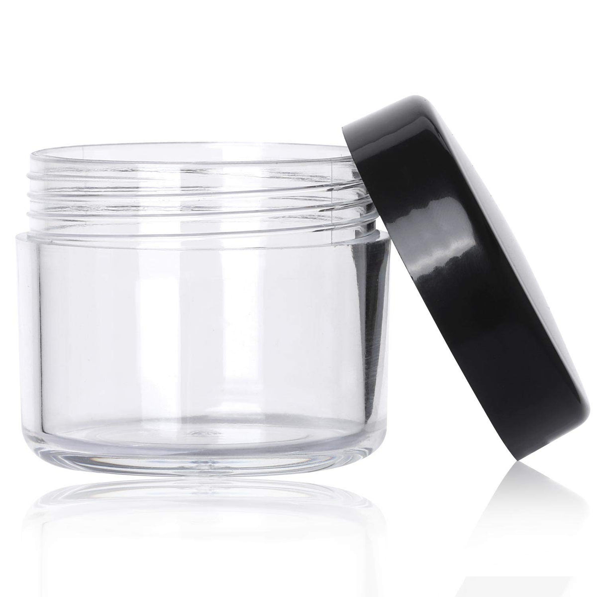 Refillable Cosmetic Containers with Lids - 20g Black Sample Jars, 100 pcs