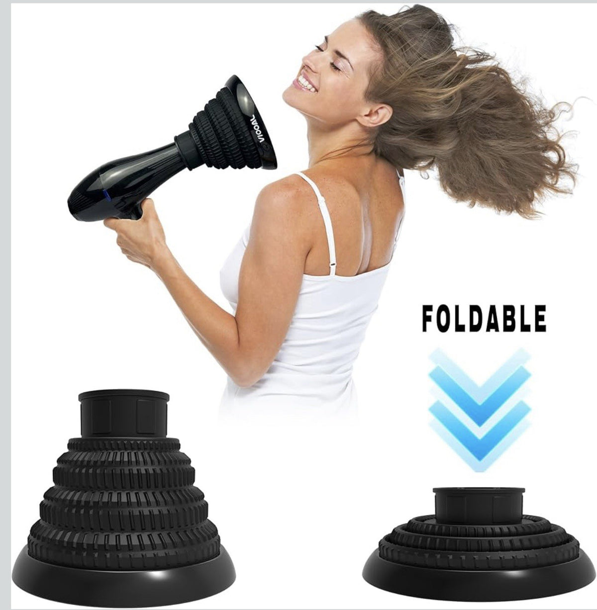 Collapsible Silicone Hair Dryer Diffuser for Curly Hair - Viooal