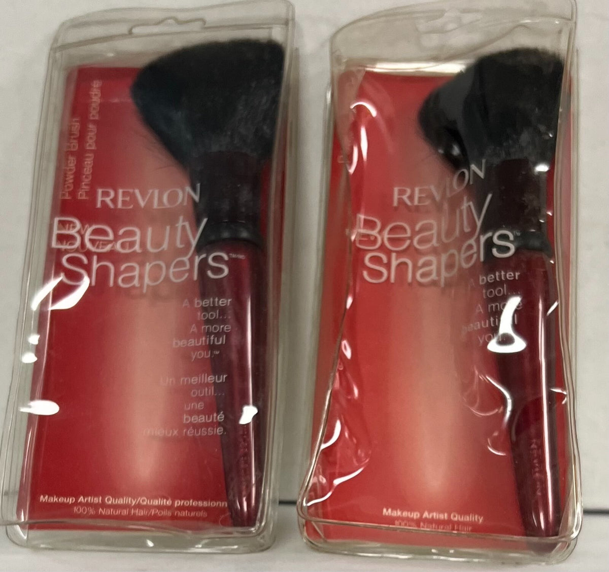 Revlon Powder Brush - Bent Plastic Packaging Soiled Makeup Tool