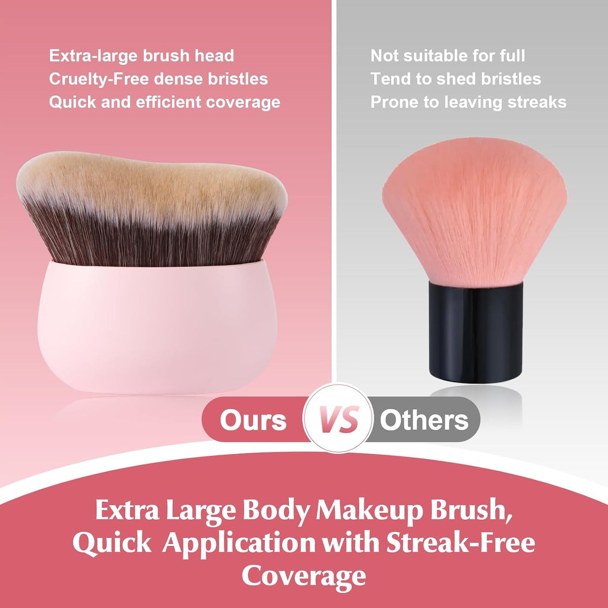 Extra Large Body Makeup Brush - 75mm Wide-Head Self Tanner Applicator
