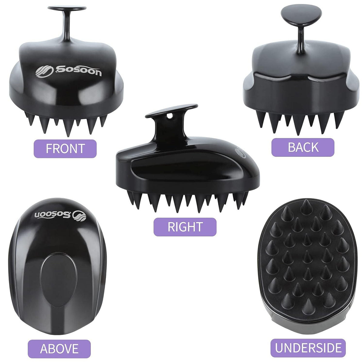 Scalp Massager Shampoo Brush 2-Pack - Deep Cleansing & Stress Relief