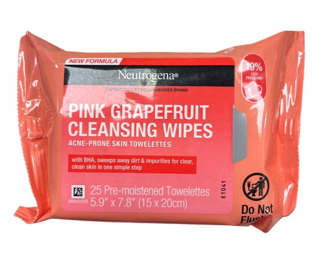 Neutrogena Pink Grapefruit Makeup Remover Cleansing Cloths 25 Count