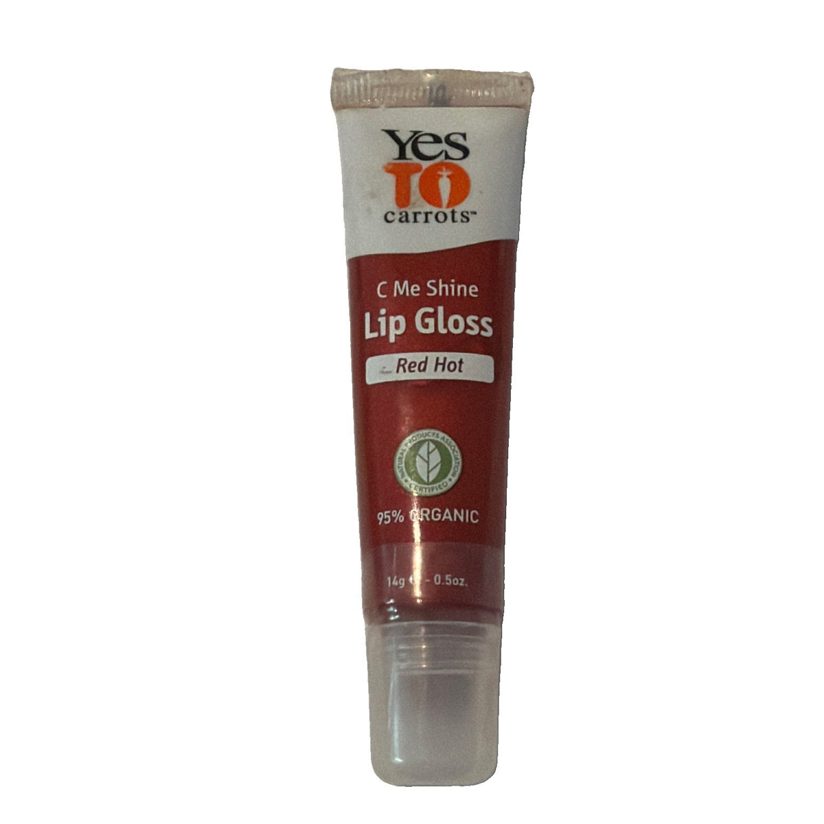 Organic Red Hot Lip Gloss - Clear Sealed Lip Shine with Carrots Extract
