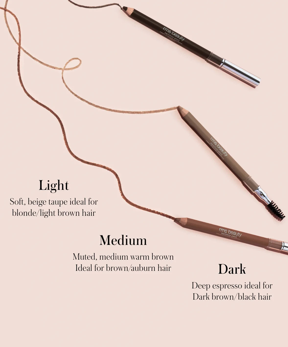 Longwear Brow Pencil - Natural Shades with Spoolie & Sharpener - RMS Beauty