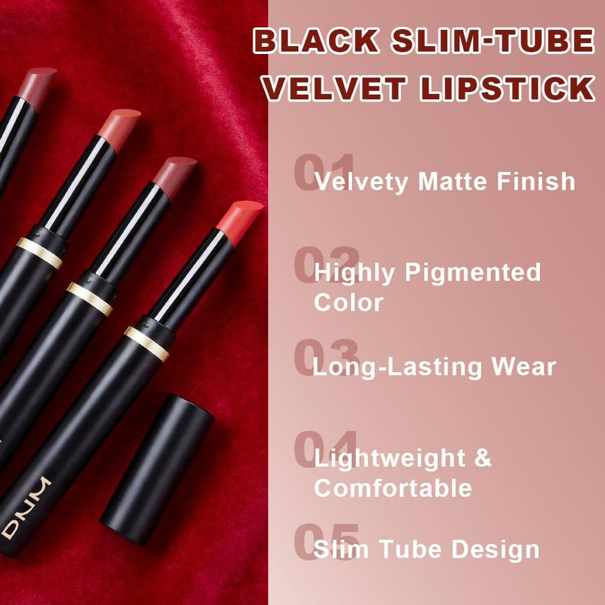 Nude Brown Velvet Matte Lipstick - Long Lasting Waterproof Lipstick for Women