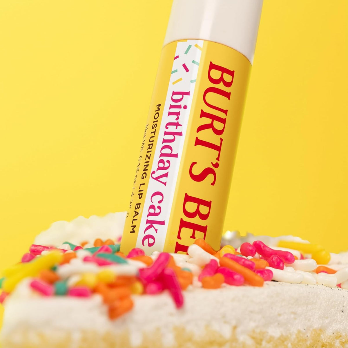 Natural Lip Balm with Tint-Free Moisturizer - Birthday Cake Flavor, 1 Tube