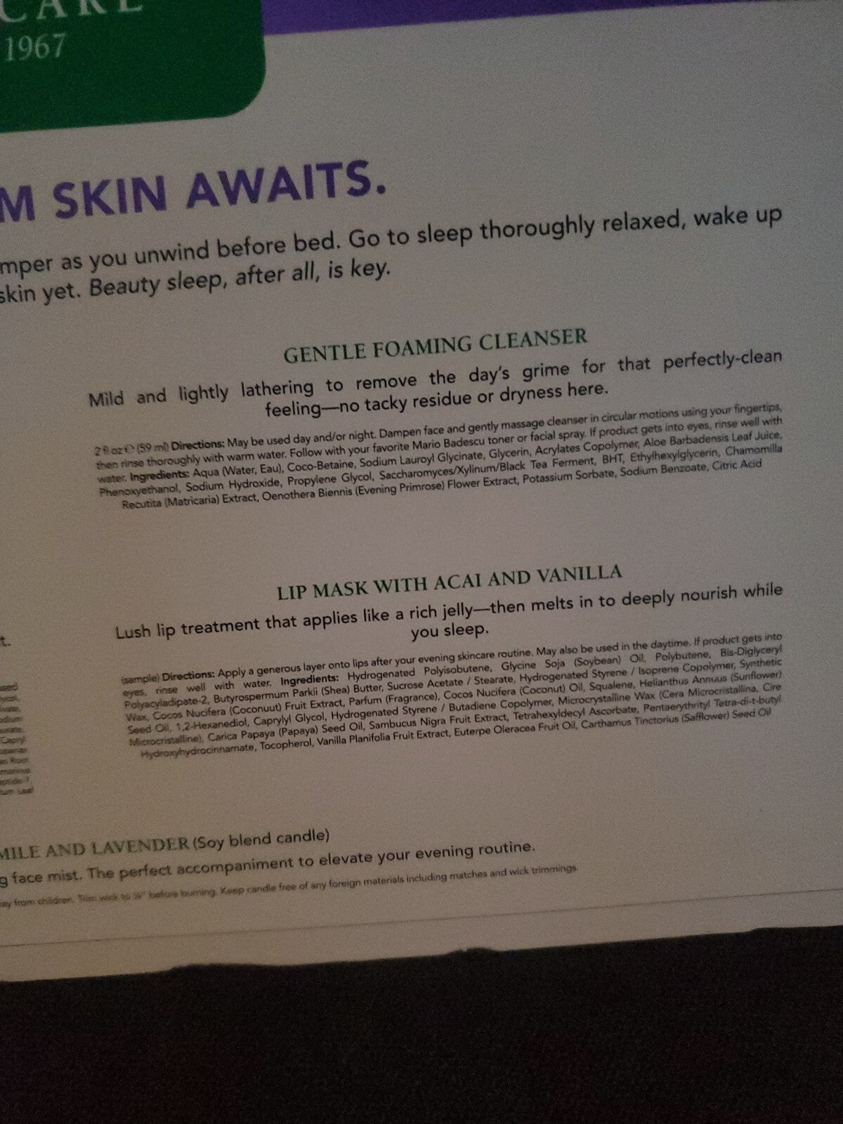 Lavender Nights Skin Care Set - Moisturizer and Serum Collection