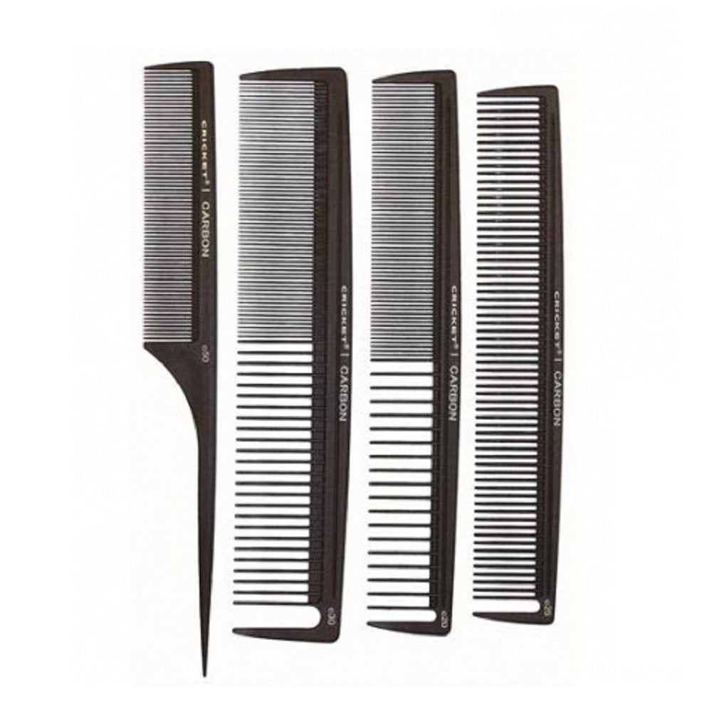 Professional Carbon Combs Set - Hair Styling & Cutting Brushes, 4 Pack