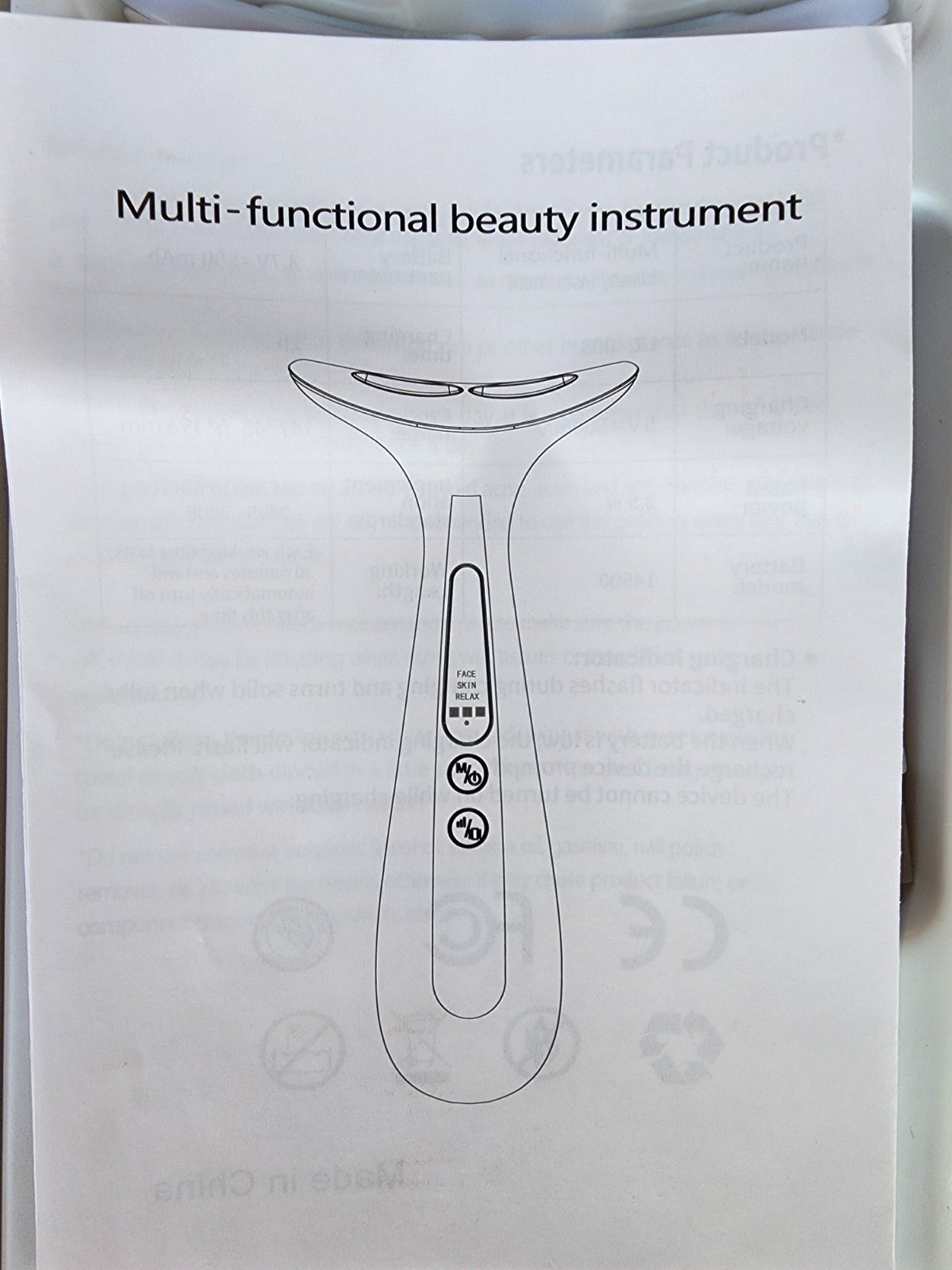 Face & Neck Sculpting Tool with LED Light Therapy - Reusable Skincare Massager