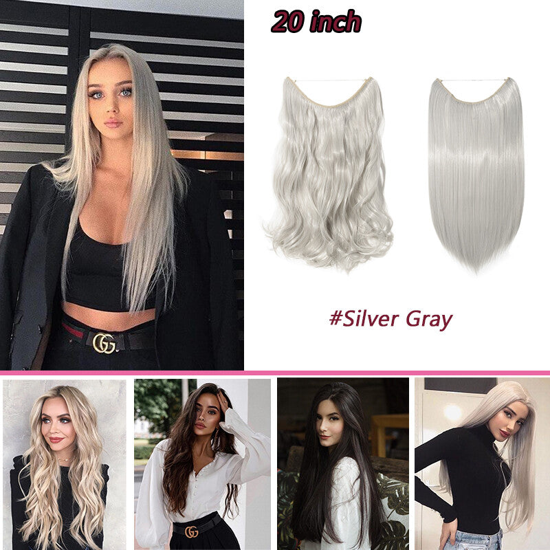 Natural Real Hair Extensions Wire-In Thick Wavy or Straight 20-24 Inch