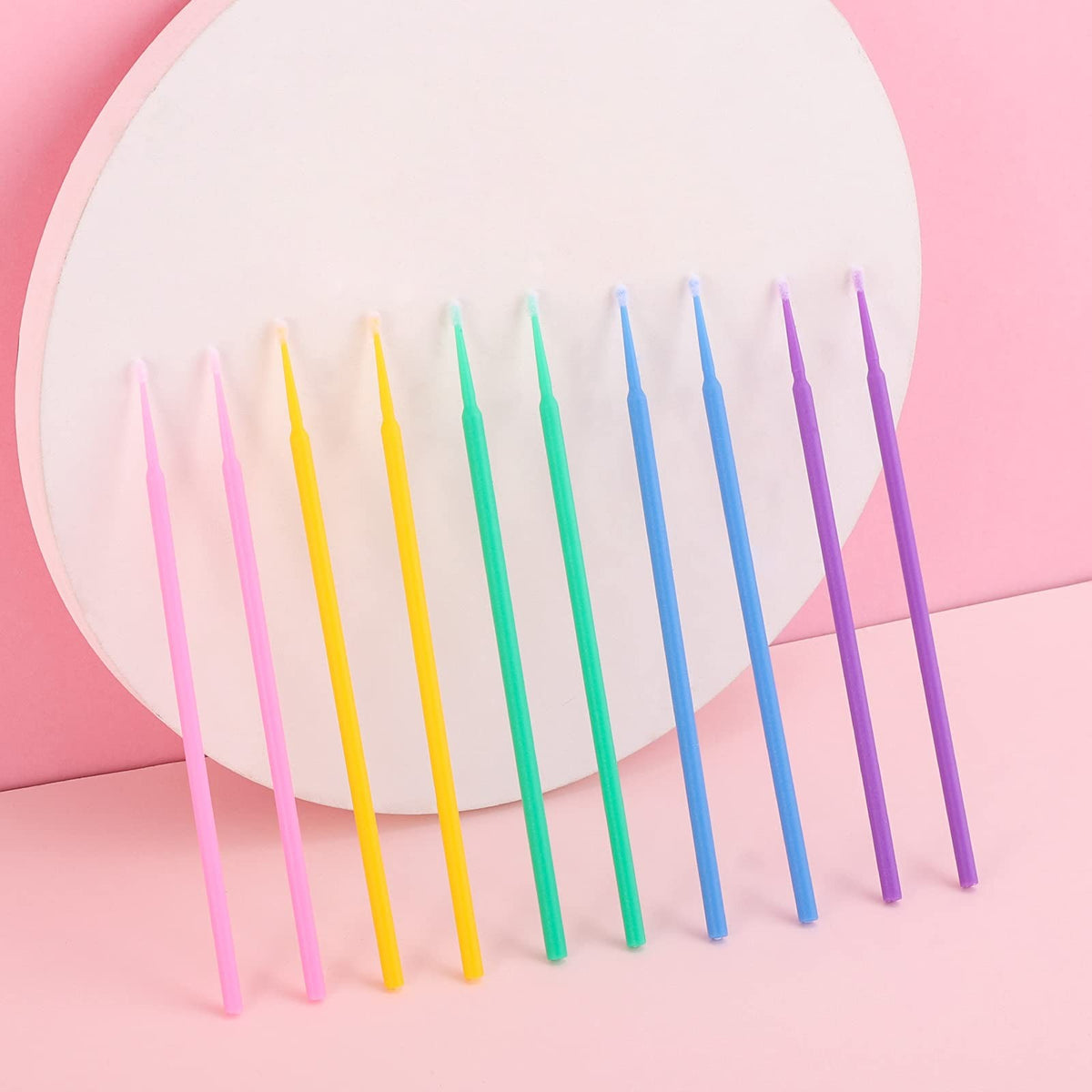 Disposable Micro Applicator Brushes for Makeup and Eyelash Cleaning - 5 Colors