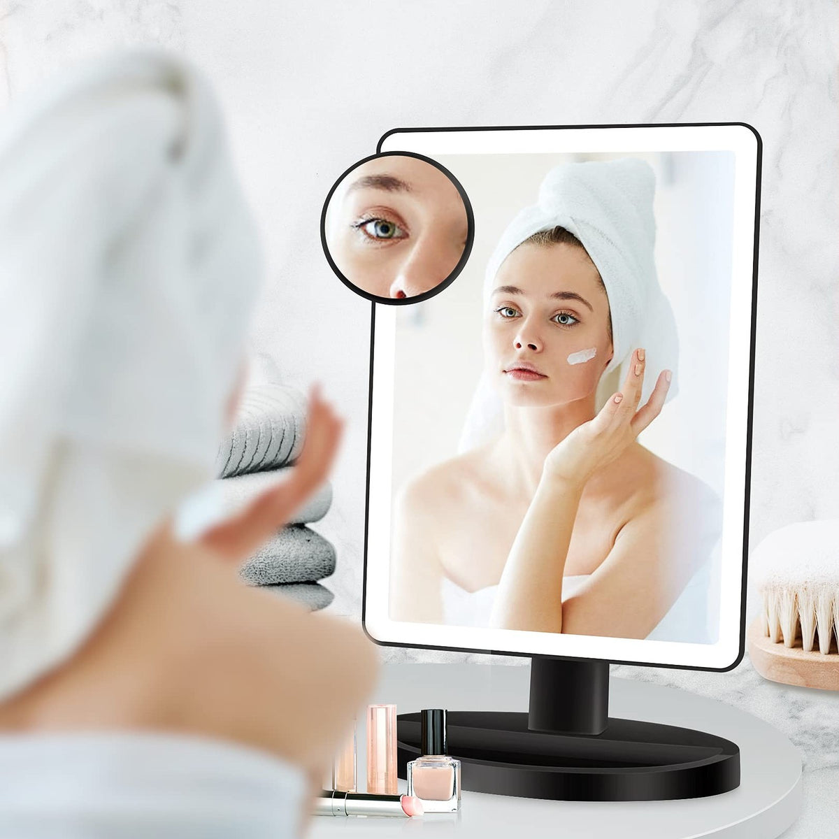Large Lighted Makeup Mirror with 88 LED Lights, 10X Magnification & 3 Brightness Modes