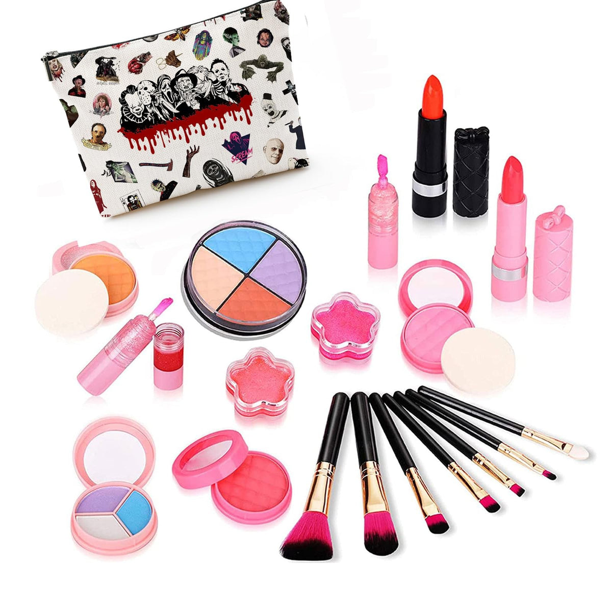 Horror Movie Makeup Bag - Waterproof Cosmetic Pouch for Fans & Collectors