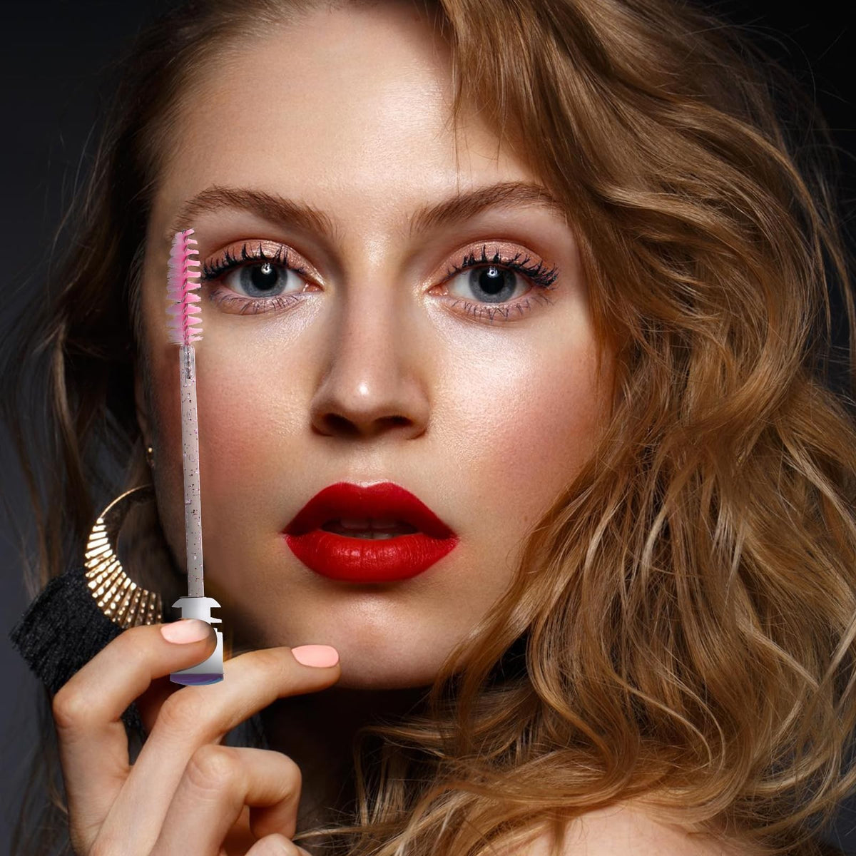 Disposable Mascara Wand Set with Diamante Design - 10 Reusable Tubes