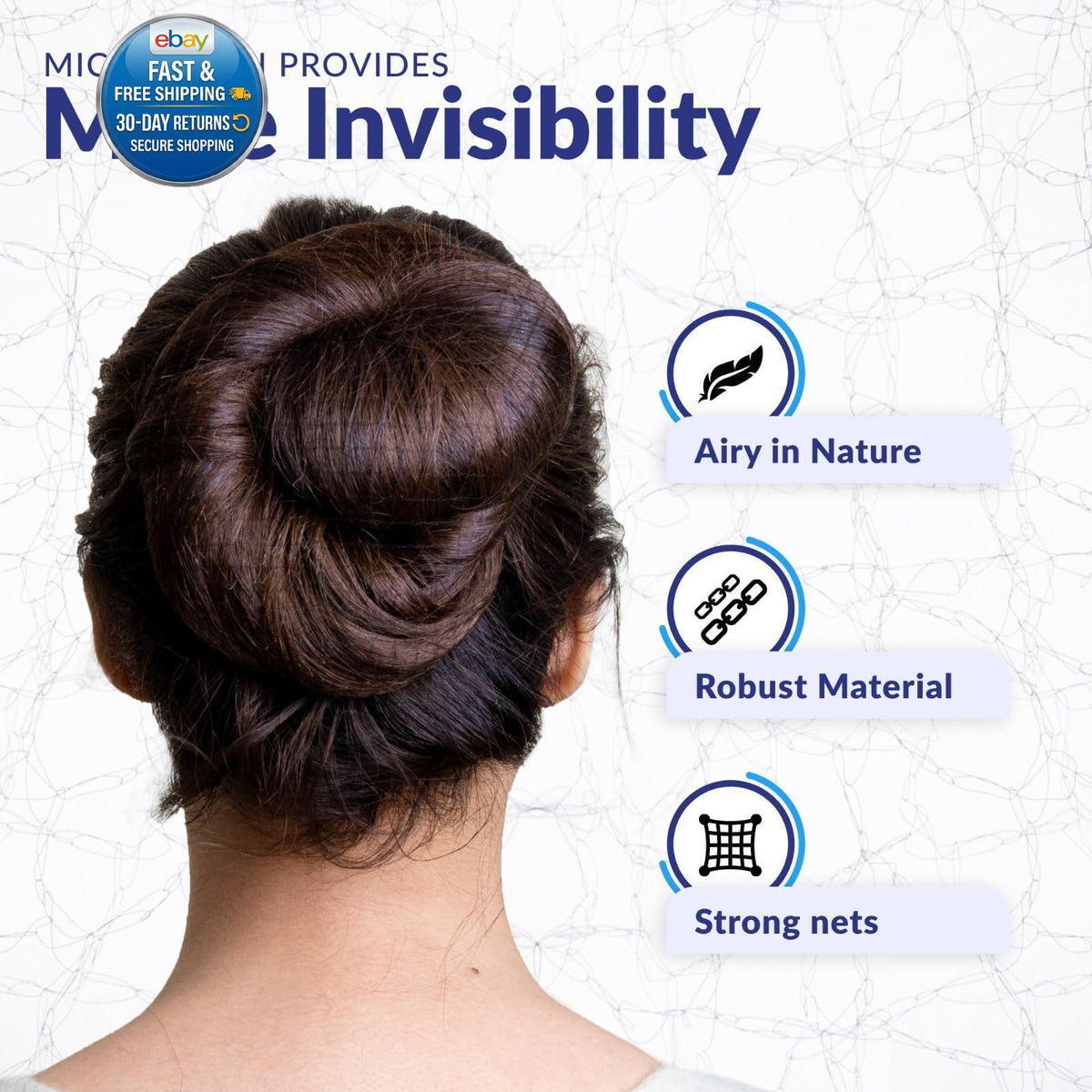 100Pcs Brown Hair Net 24" Invisible Nets for Women and Men - Perfect