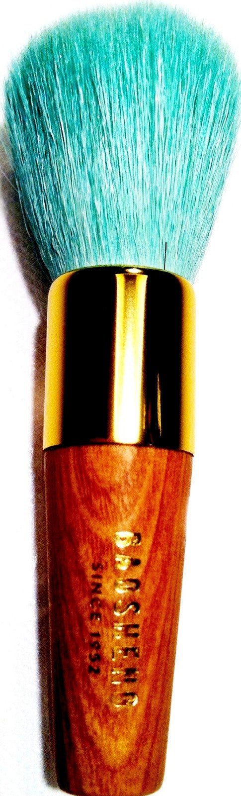 Powder Makeup Brush with Wooden Handle - Teal or Brown Sealed Beauty Tool