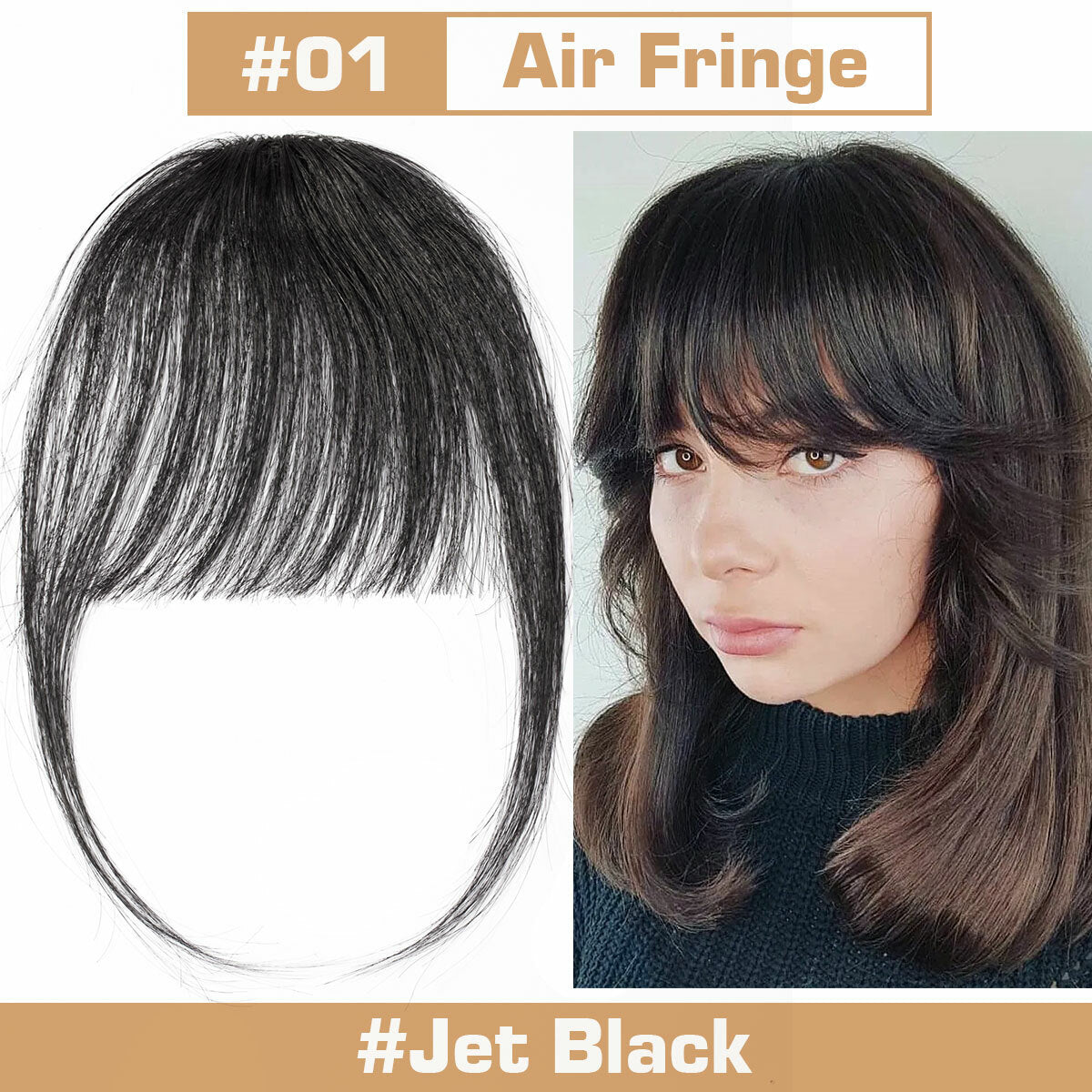 Clip-In Hair Fringes for Thick & Choppy Bangs - Remy Human Hair Extensions
