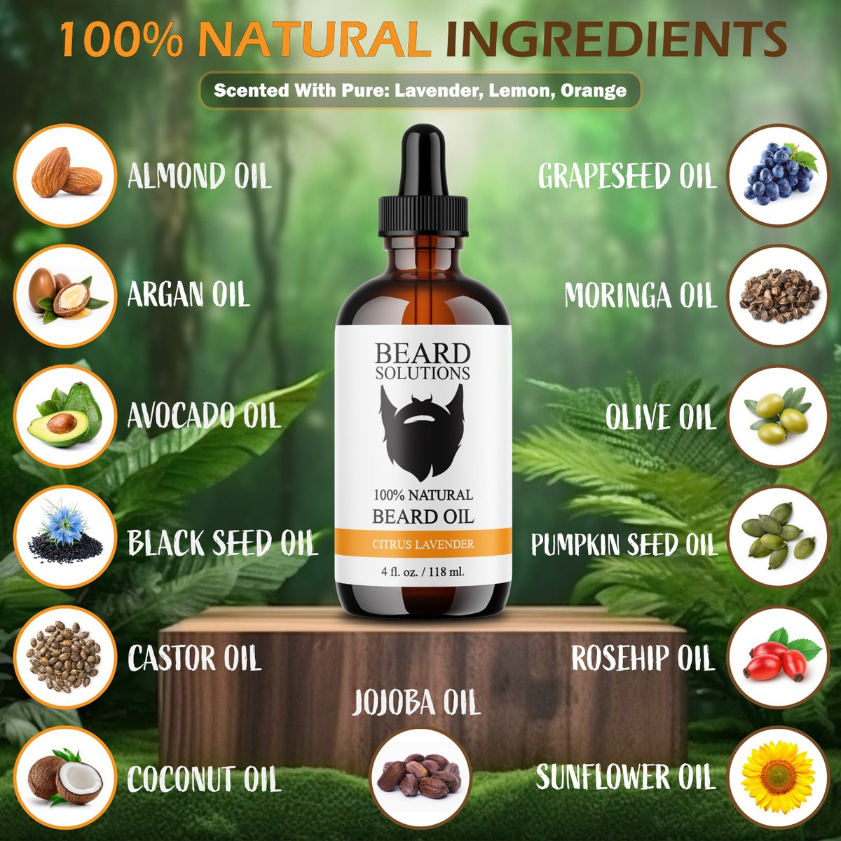 Natural Beard Oil Gallon - Bulk 7.5 lbs Men’s Hair Growth & Nourishing Serum