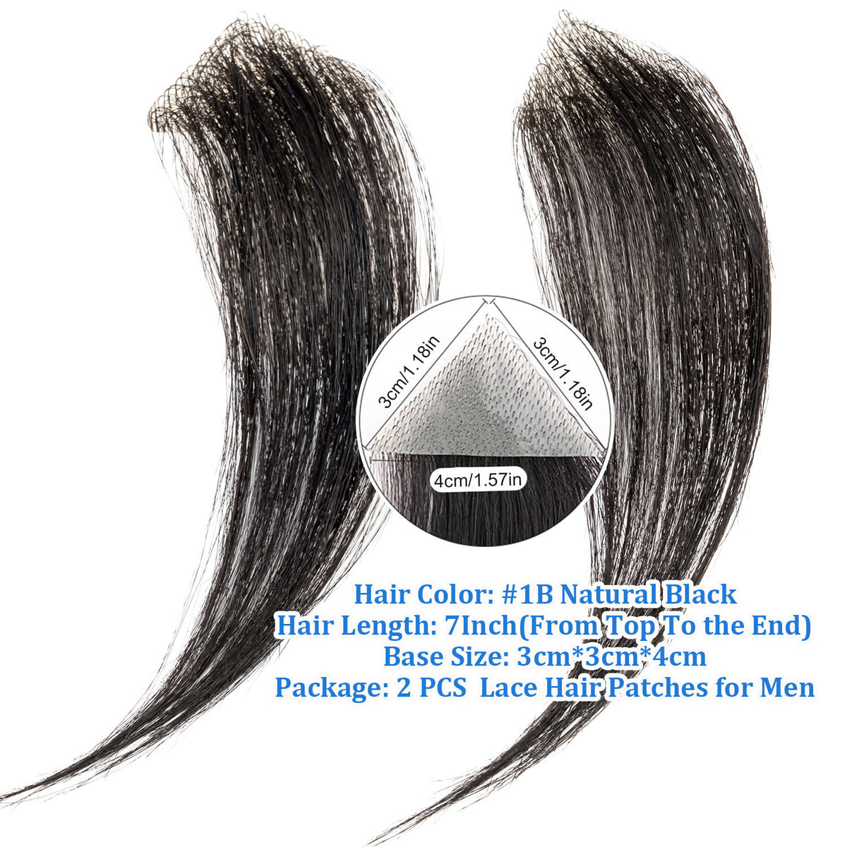 Human Hair Patch Hair Topper Cover-Up for Receding Hairlines and Bald Spots