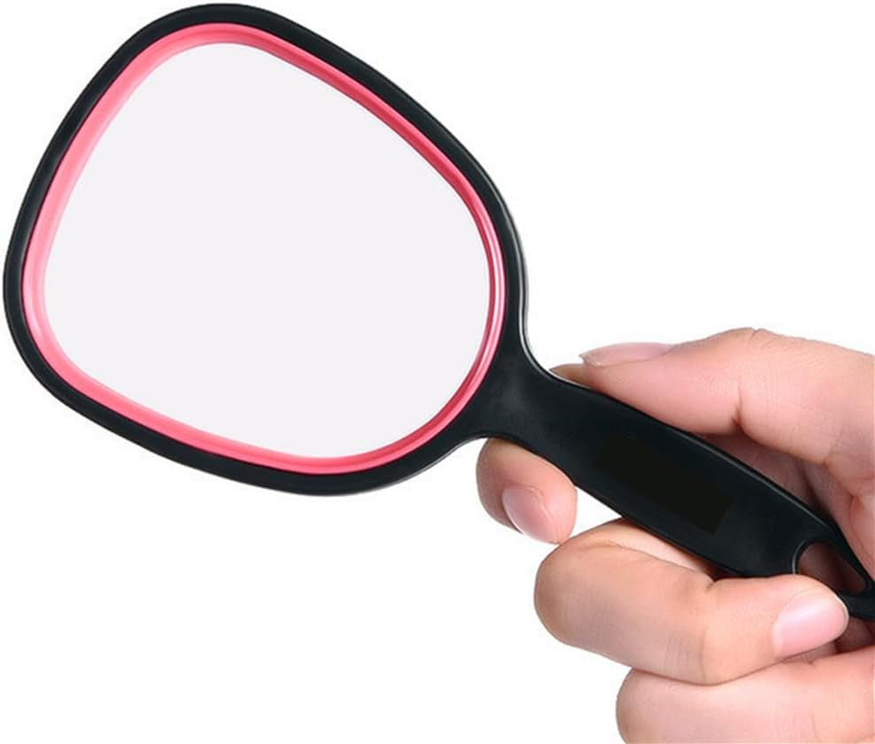 Lightweight Handheld Mirror with Handle for Makeup & Travel - Compact, Unbreakable, 1X Magnification