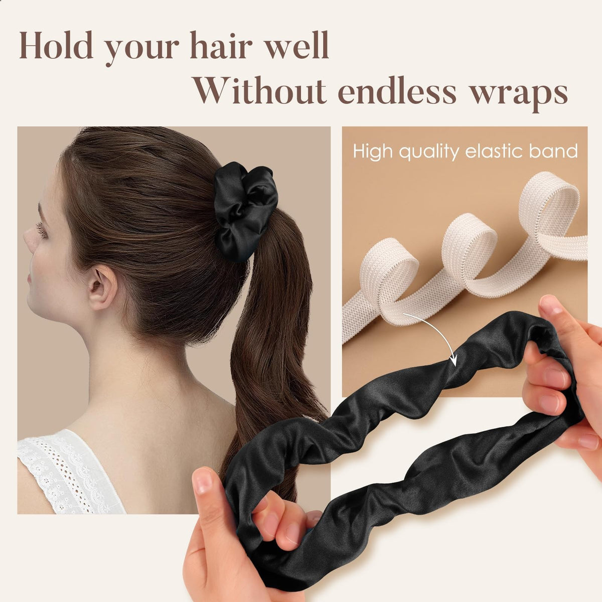 LULUSILK Silk Scrunchies for Hair Sleep, 100% Real 1 Count (Pack of