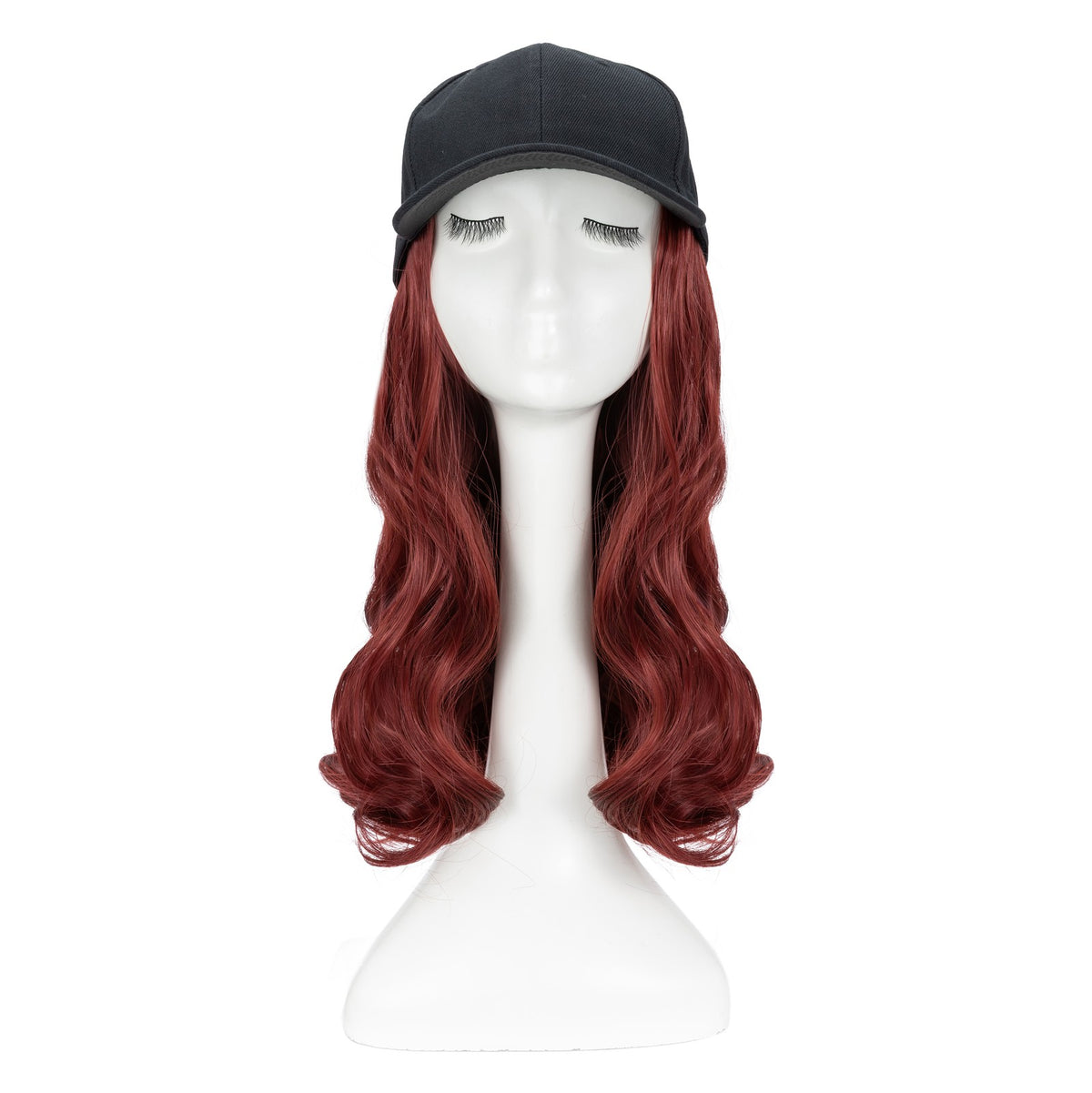 Women Baseball Cap Hat with Wavy Synthetic Hair Wig - Natural, Ombre