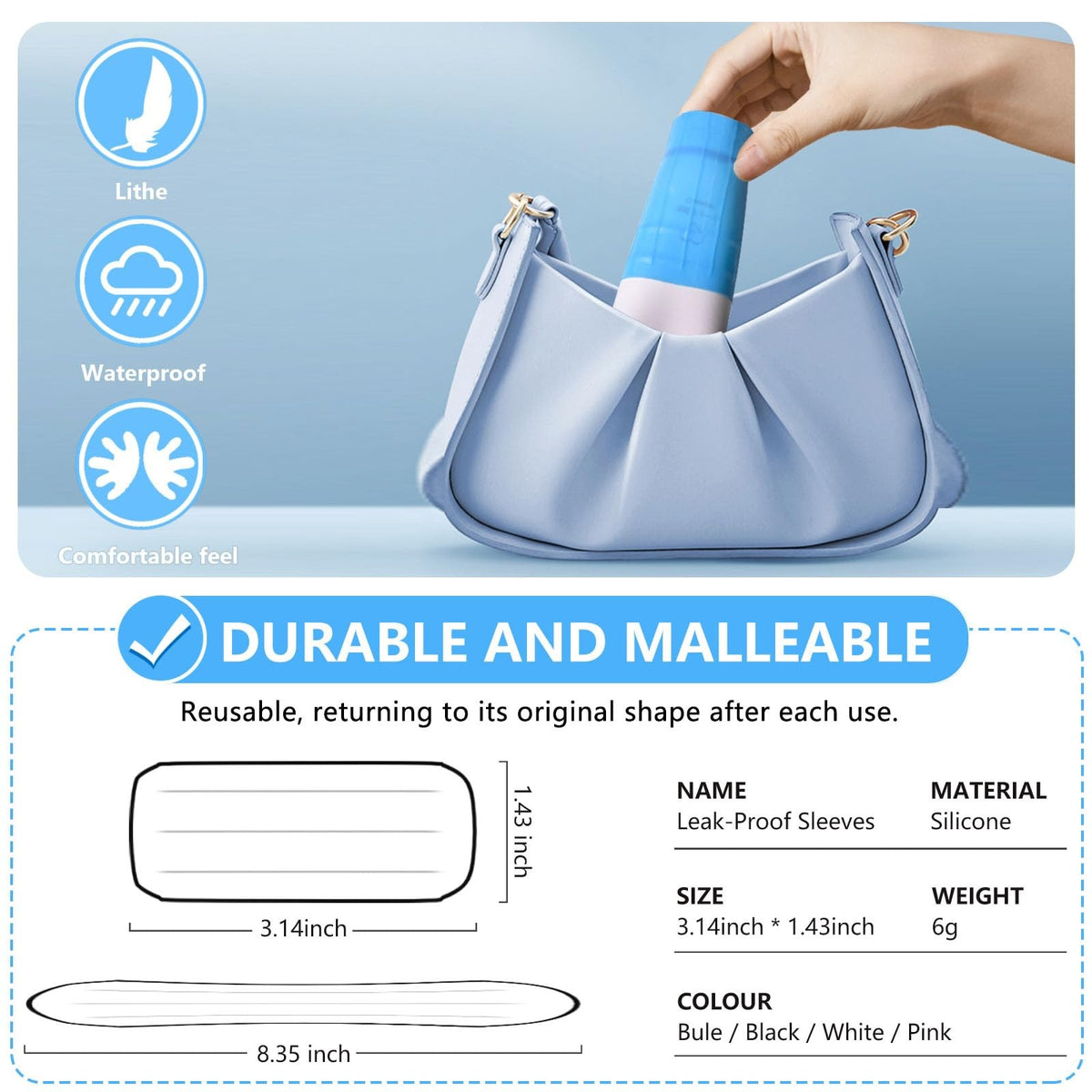 Silicone Travel Bottle Covers 16 Pack Leakproof Luggage Toiletry Sleeves