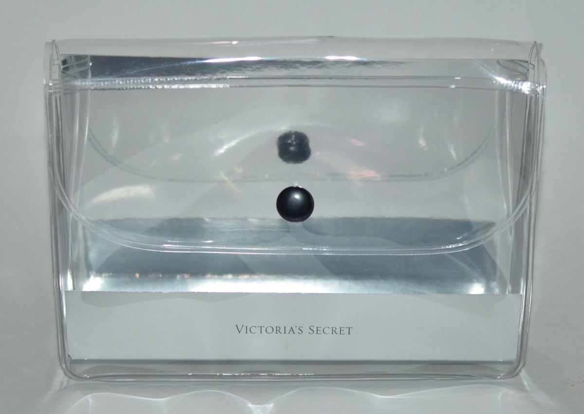 Clear Makeup Bag with Fold-Over Design – Cosmetic & Lip Gloss Pouch
