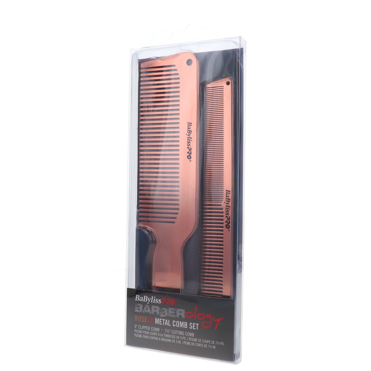 Metal Comb Set for Hair Styling - 2 Pack, Stainless Steel & Rose Gold