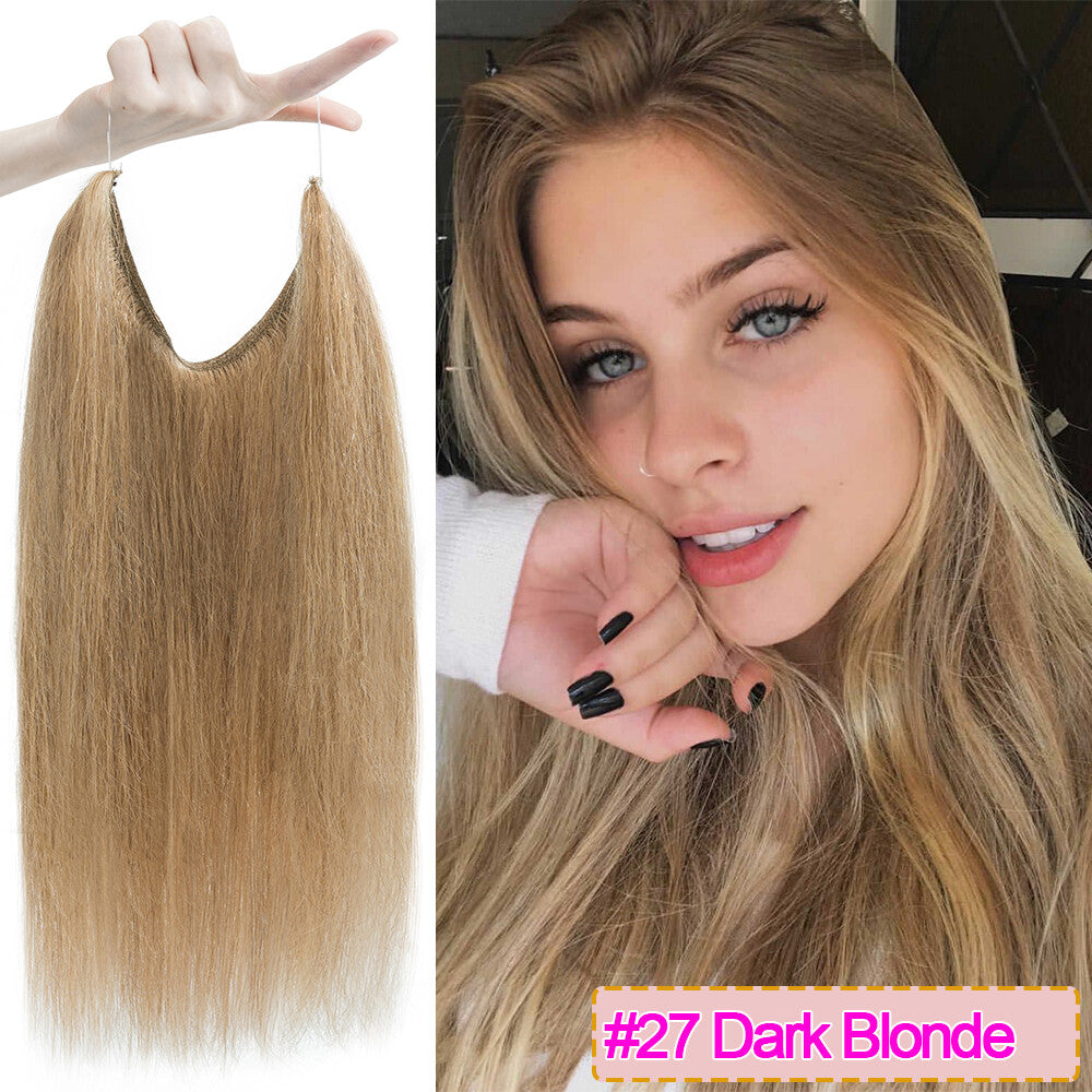Invisible Wire Clip-In Hair Extensions - 100% Remy Human Hair, Easy to Wear