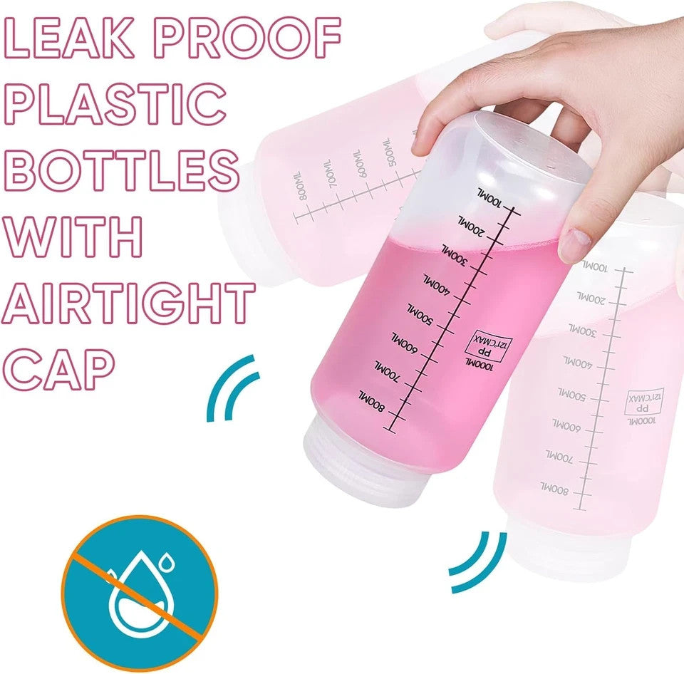 32oz Reusable Food Grade Plastic Water Bottles with Airtight Leak-Proof Caps