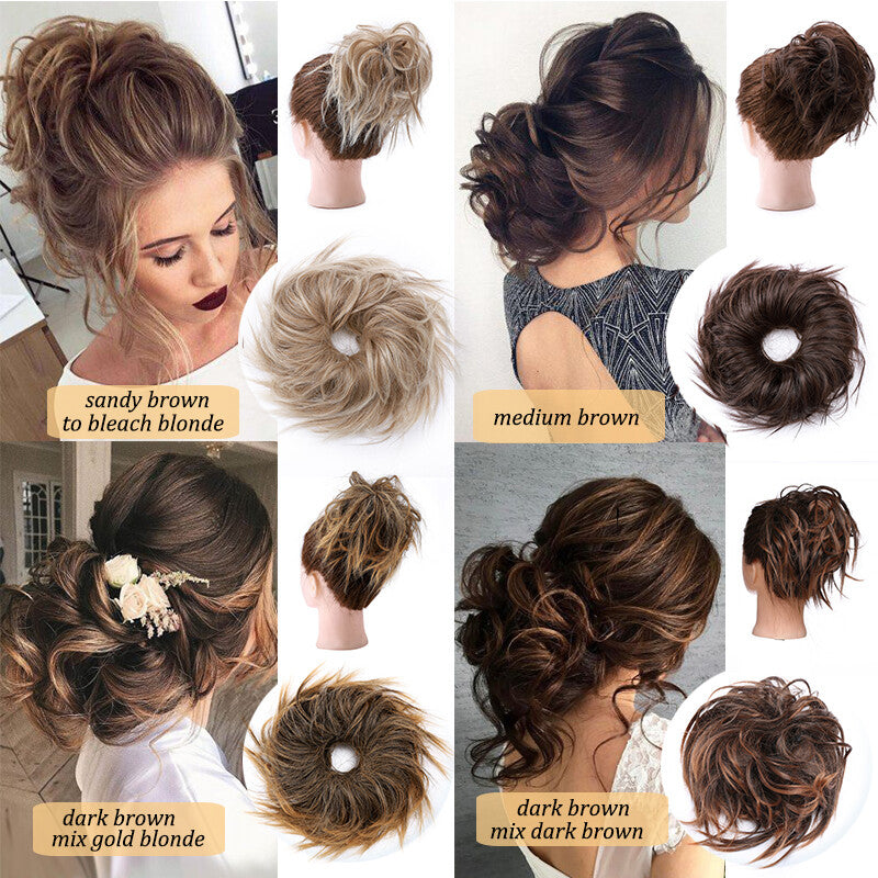 Large Messy Bun Hair Extension Wrap Scrunchie for Updos & Volume