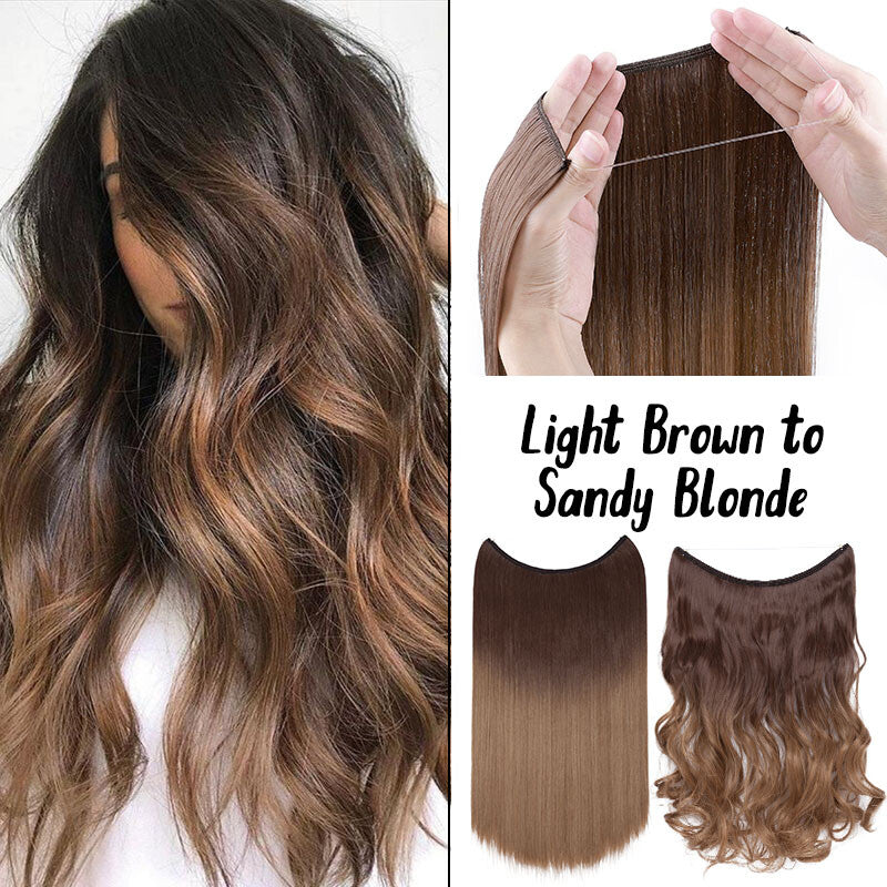 Natural Wire-In Hair Extensions Clip-In Nano Ring Hairpiece - Versatile & Easy to Use