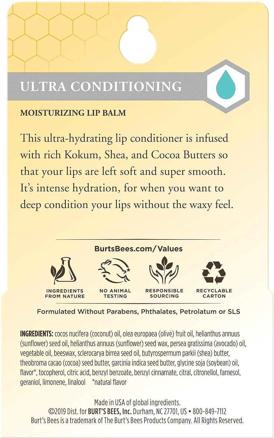 Natural Hydrating Lip Balm Set - Ultra Conditioning Moisturizer, 2 Tubes