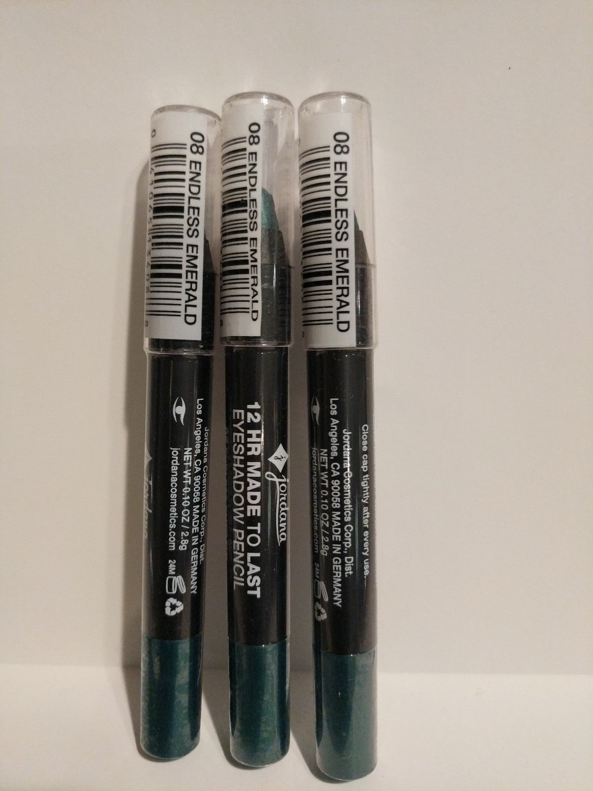 Jordana 12 Hr Eye Shadow Pencil Endless Emerald Set of 3