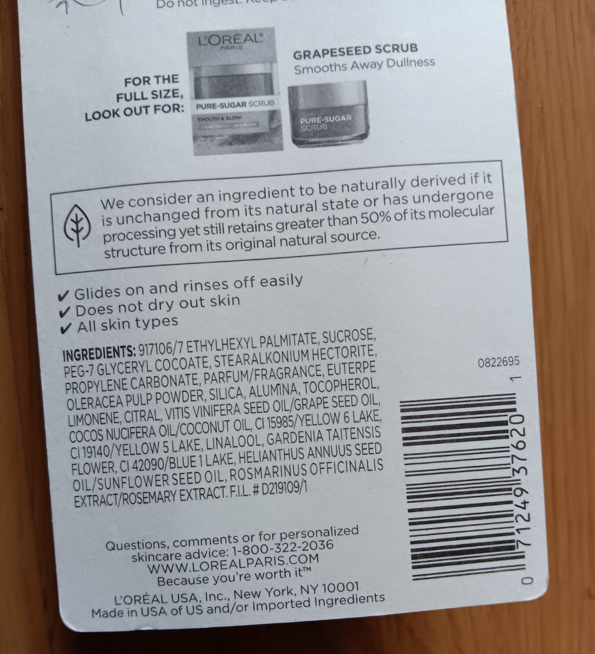 LOreal Pure Sugar Scrub Mini .67oz Face Lip Exfoliator Smooth Glow