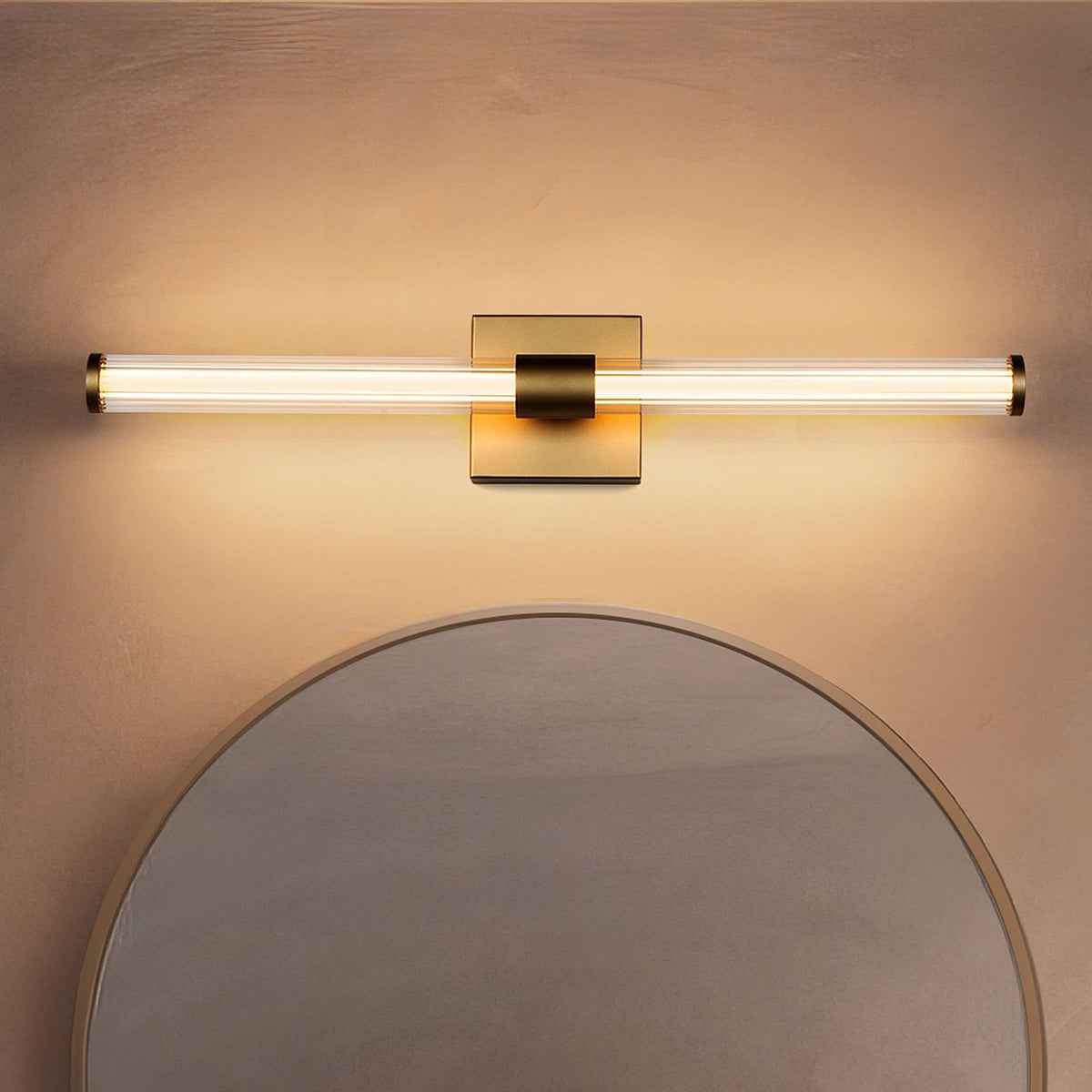 25in Modern Gold Vanity Light Fixture for Bathroom Mirror - Dimmable LED Wall Sconce