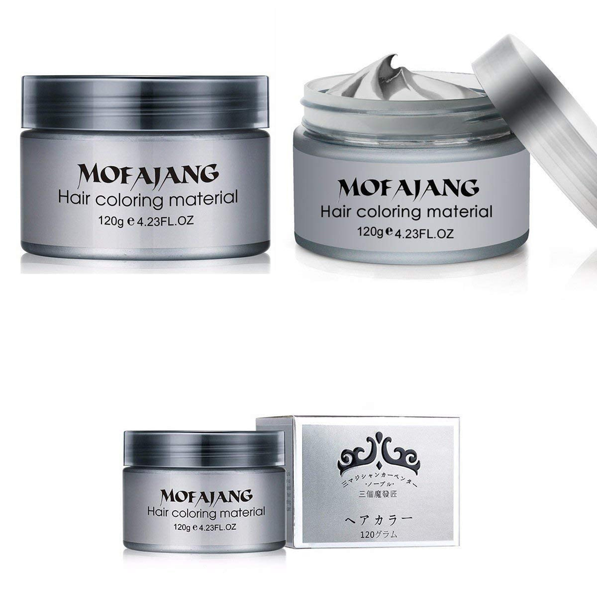 Temporary Silver Gray Hair Wax - Washable Hair Color Styling Product