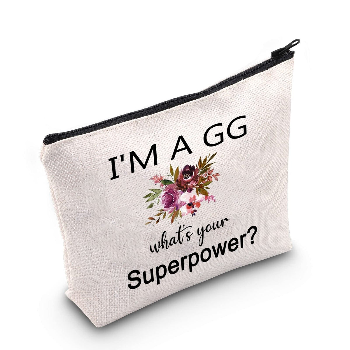G2TUP GG White Makeup Case Travel Cosmetic Bag with Superpower Print