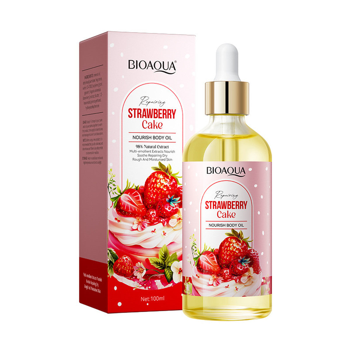 Bioaqua Strawberry Cake Body Oil Nourishing Moisturizing Skin Care