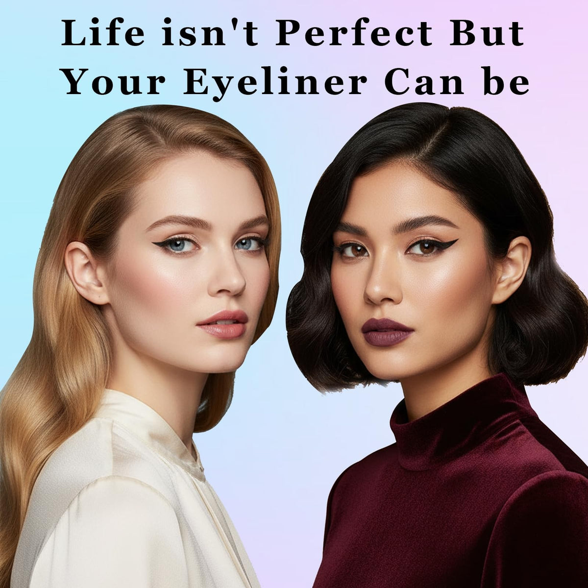 Winged Eyeliner Stamp Set - Foldable Gel Eyeliner Pencils for Flawless Cat Eye