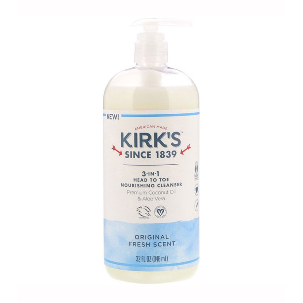 Natural 3-in-1 Head to Toe Nourishing Castile Soap with Coconut & Aloe Vera - 32 Fl Oz
