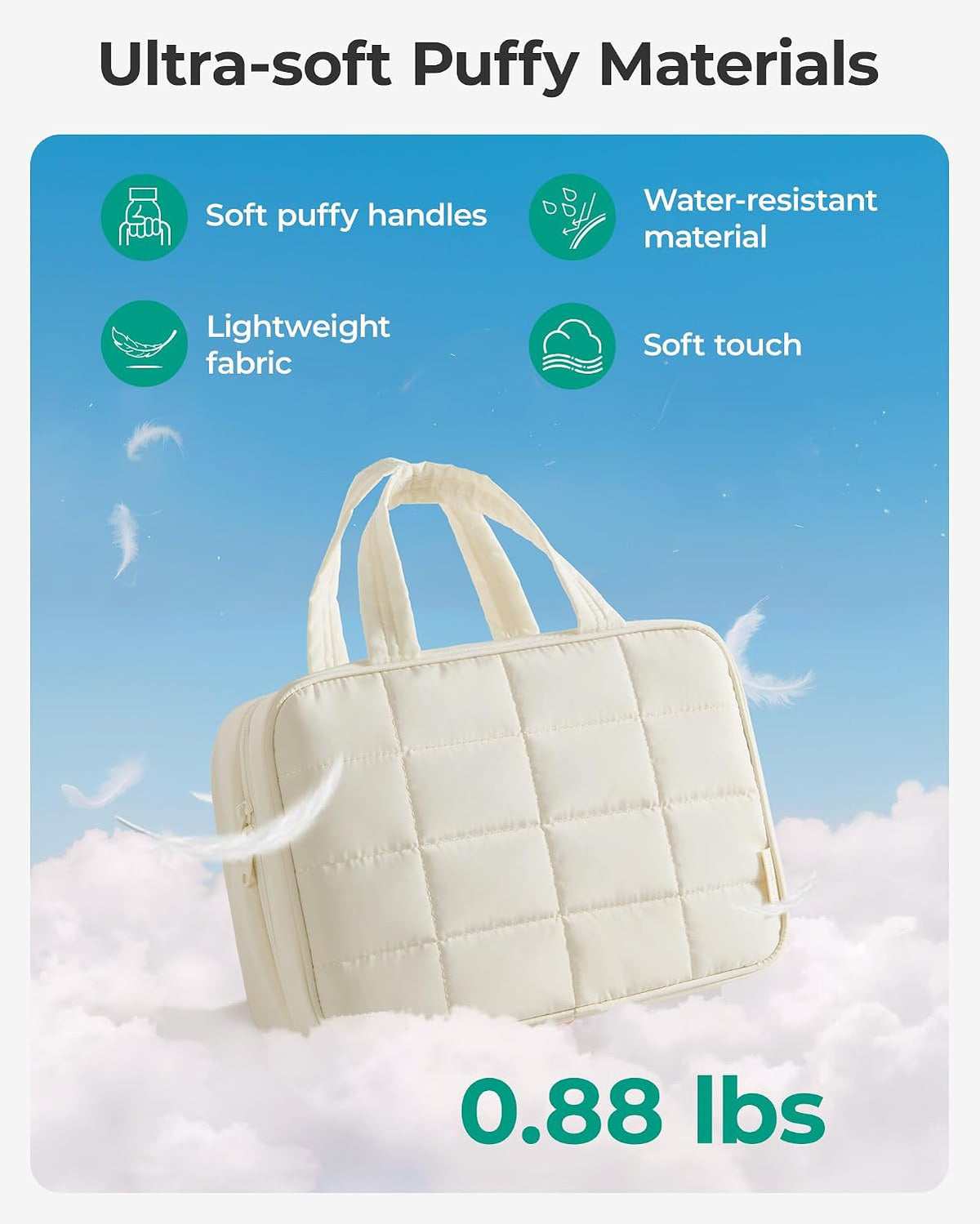 Travel Toiletry Bag for Women - Hanging Puffy Makeup & Organizer