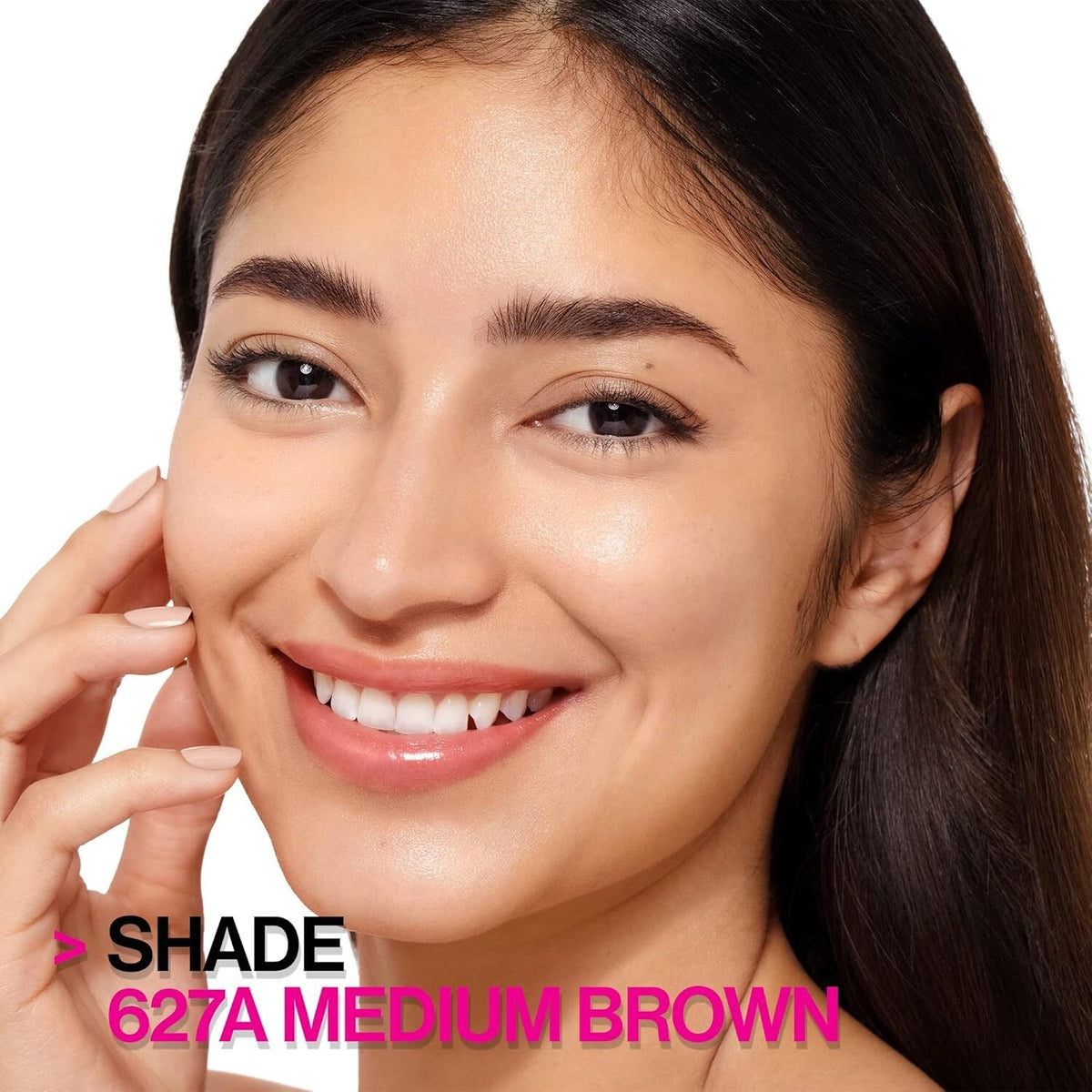 Eyebrow Pencil with Spoolie & Fine Tip - Medium Brown, Retractable, Triangular Design