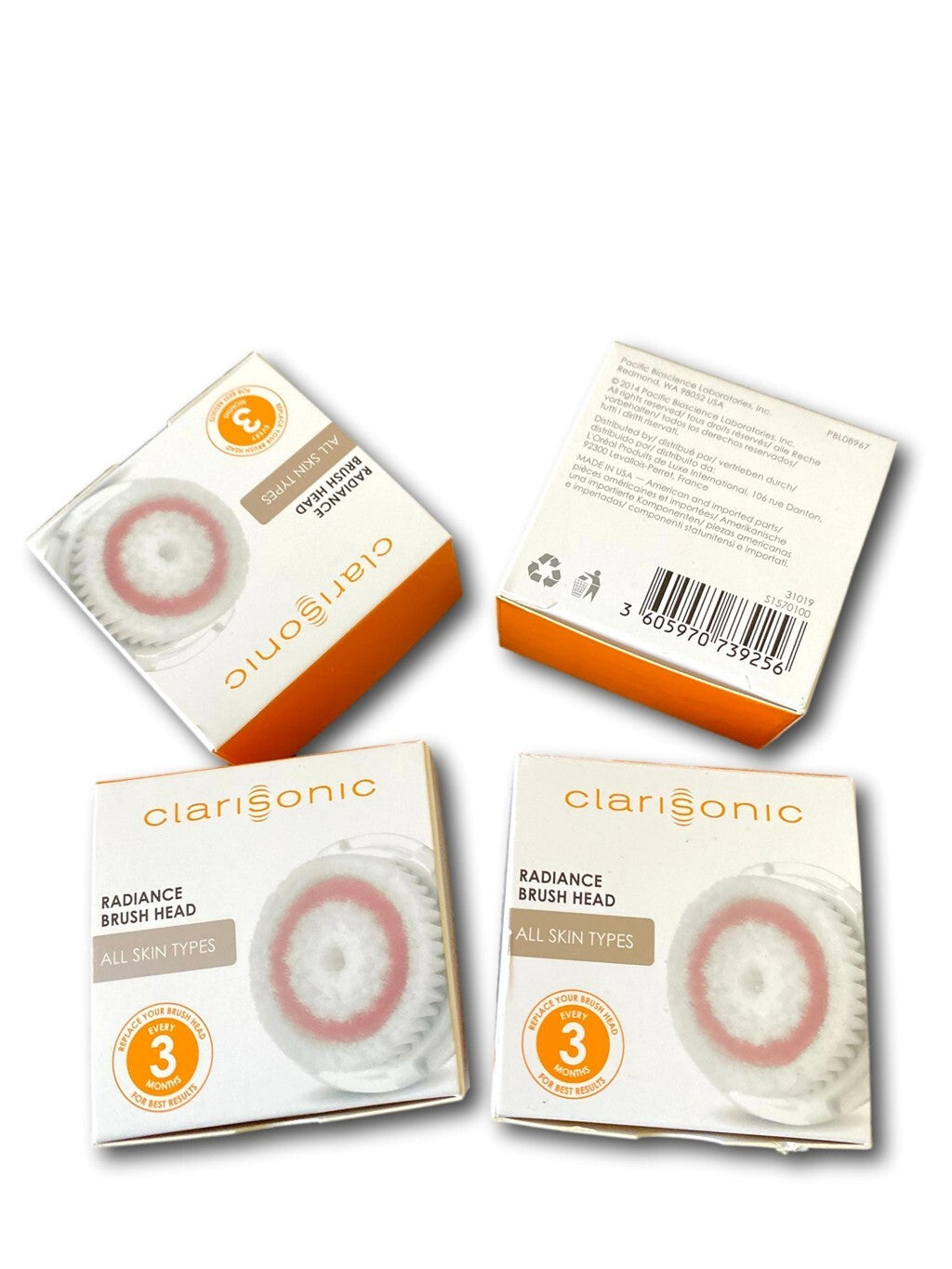 4 Pack Radiance Facial Cleansing Brush Heads for Clarisonic Devices