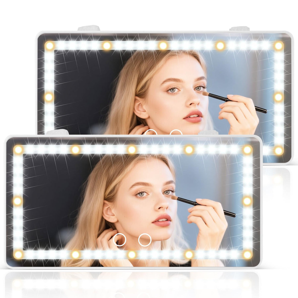 Rechargeable Car Sun Visor Vanity Mirror with 60 LEDs & 3 Light Modes