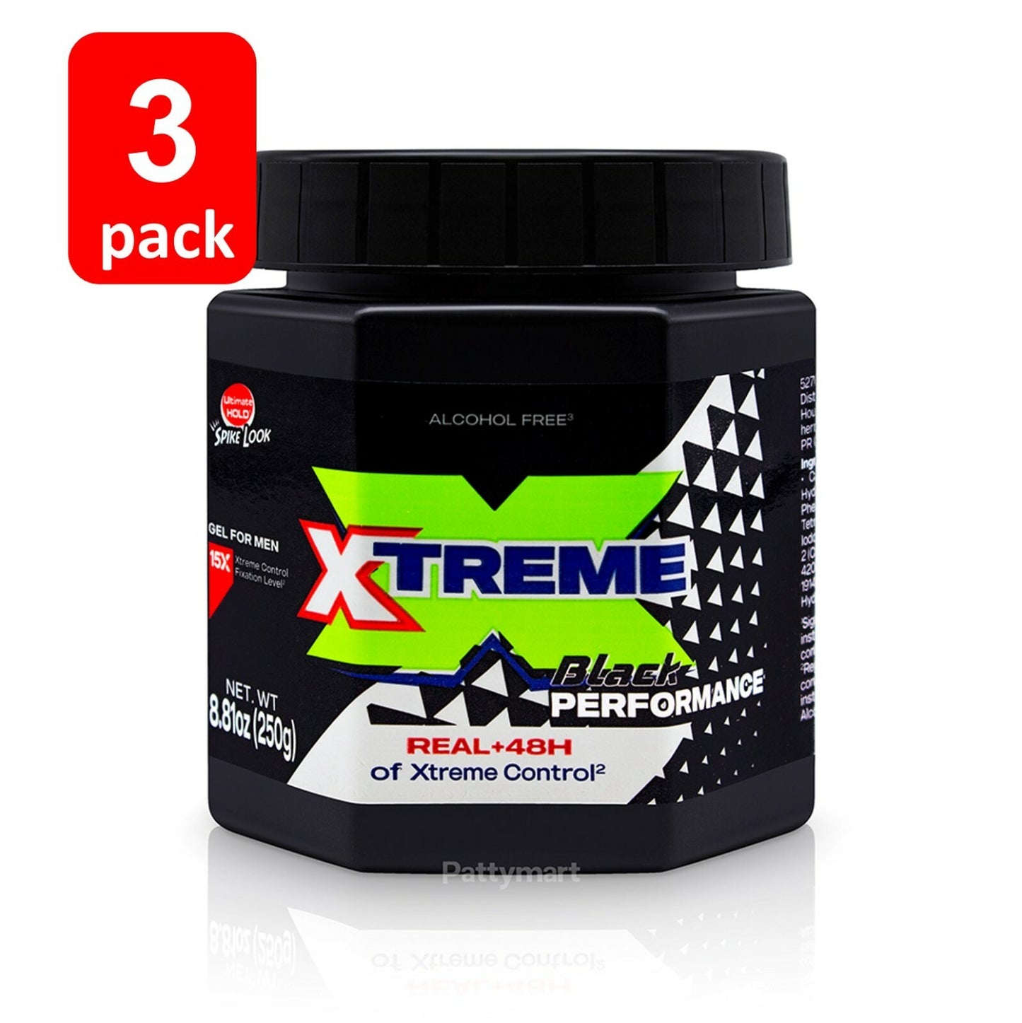 Extreme Hold Hair Gel - Black Performance Styling Gel, 8.8oz for Men