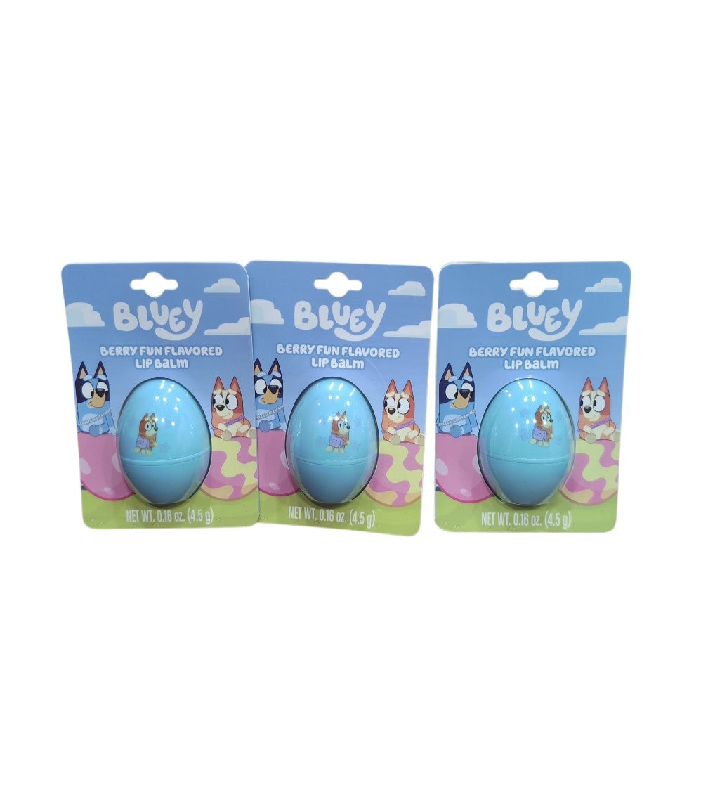 Berry Flavored Lip Balm Set - Bluey Easter Egg Molded 3 Pack